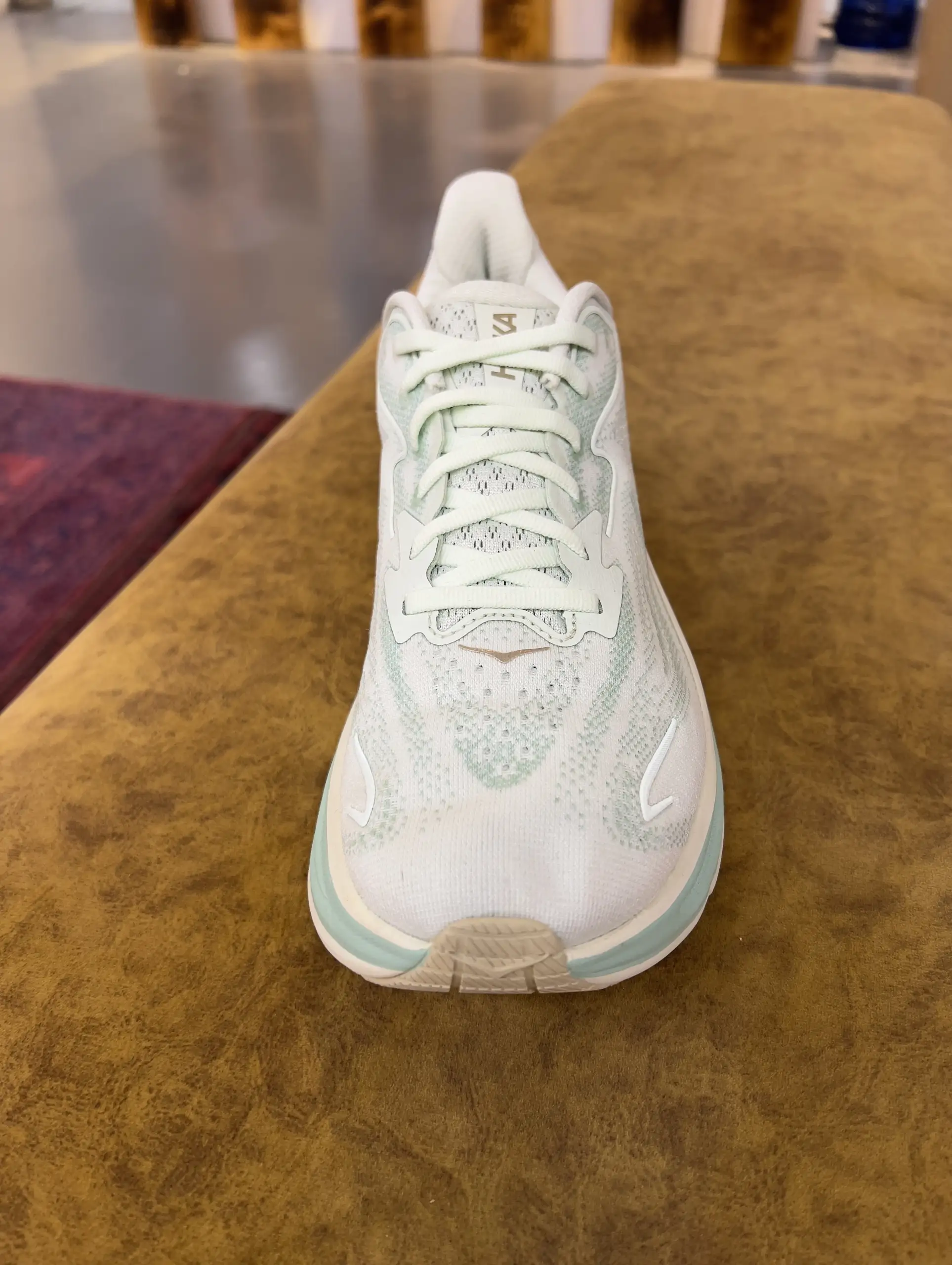 hoka-clifton-10-sea-glass-jadeite-beige-1162031-sjd-front-view hoka clifton 10 sea glass jadeite beige 1162031 sjd front view
